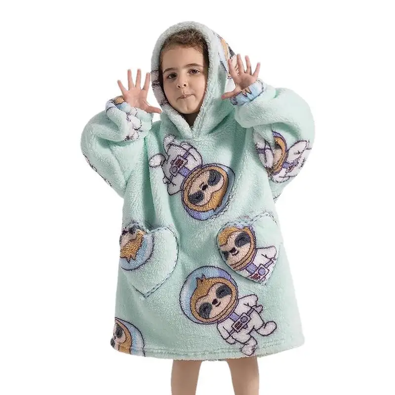 

Blanket Hoodie Kids Wearable Blanket Hoodie Kids Comfy With Long Sleeves Cute Pattern Hooded Blanket For Girls Pullover Clothes