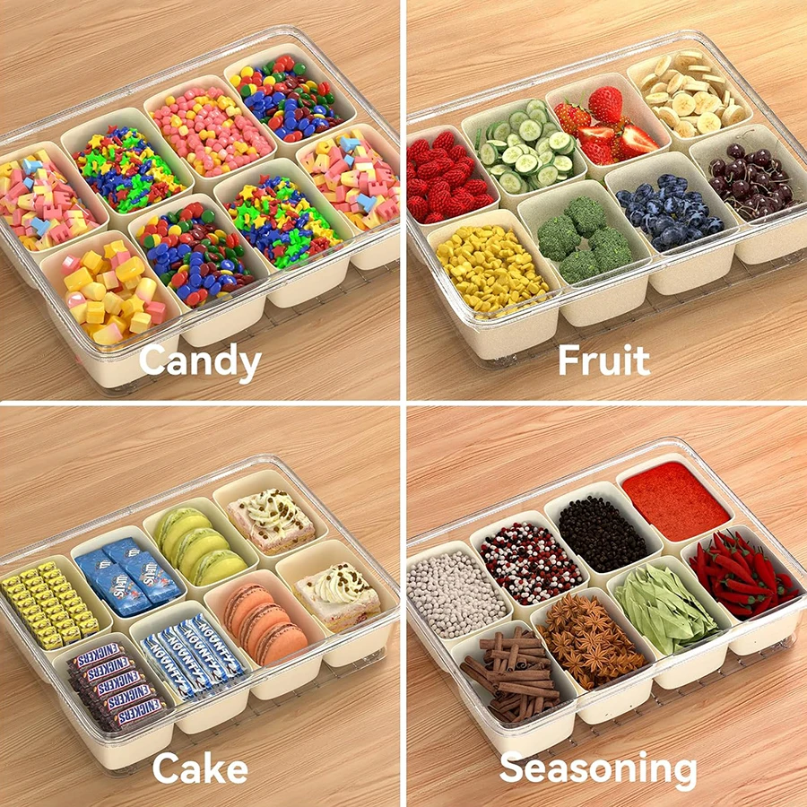 Snackle Box Container, Divided - Food Storage Boxes With Lids 评论和价格