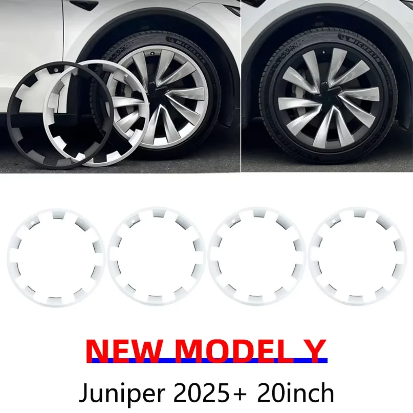 For Tesla Model Y Juniper 2025 Wheel Guard Protector Cover 20 Inch Rim Wheel Hub Protection Patch ABS Auto Exterior Accessories