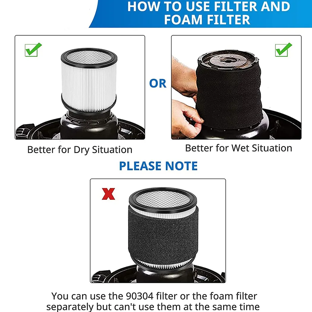 90350 Spugna 90304 90333 Accessori Parti di ricambio Filtro a cartuccia U di ricambio Aspirapolvere 2 pezzi Brandnew Hot