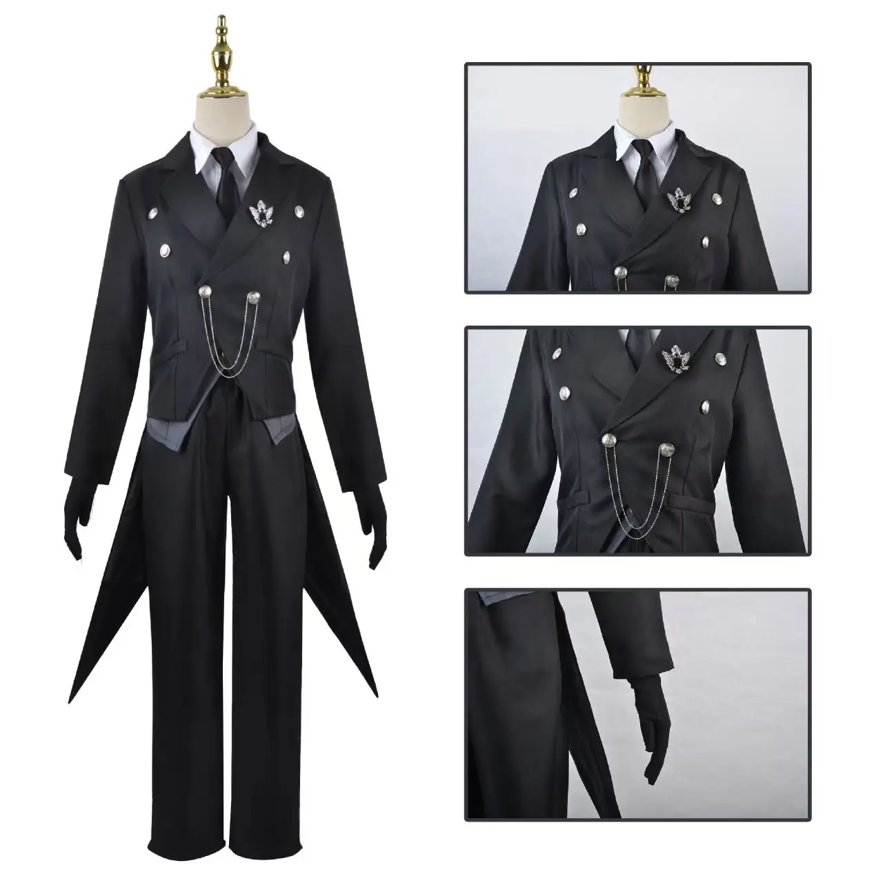 

Cosplay costume Sebastian the butler's tuxedo and Ciel-sama anime set suitable for Halloween and Christmas