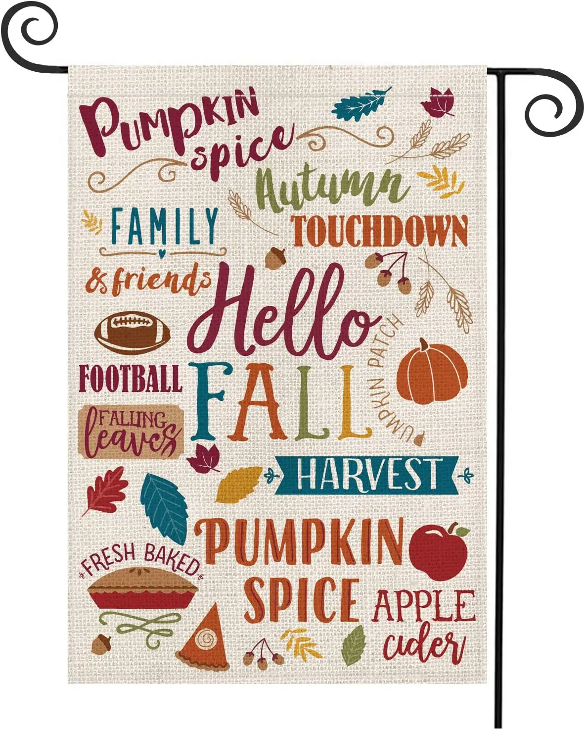 Fall Activities Garden Flag Vertical Double Sided Seasonal Autumn Football Leaves Pumpkin Apple Family Friend Yard Outdoor Decor