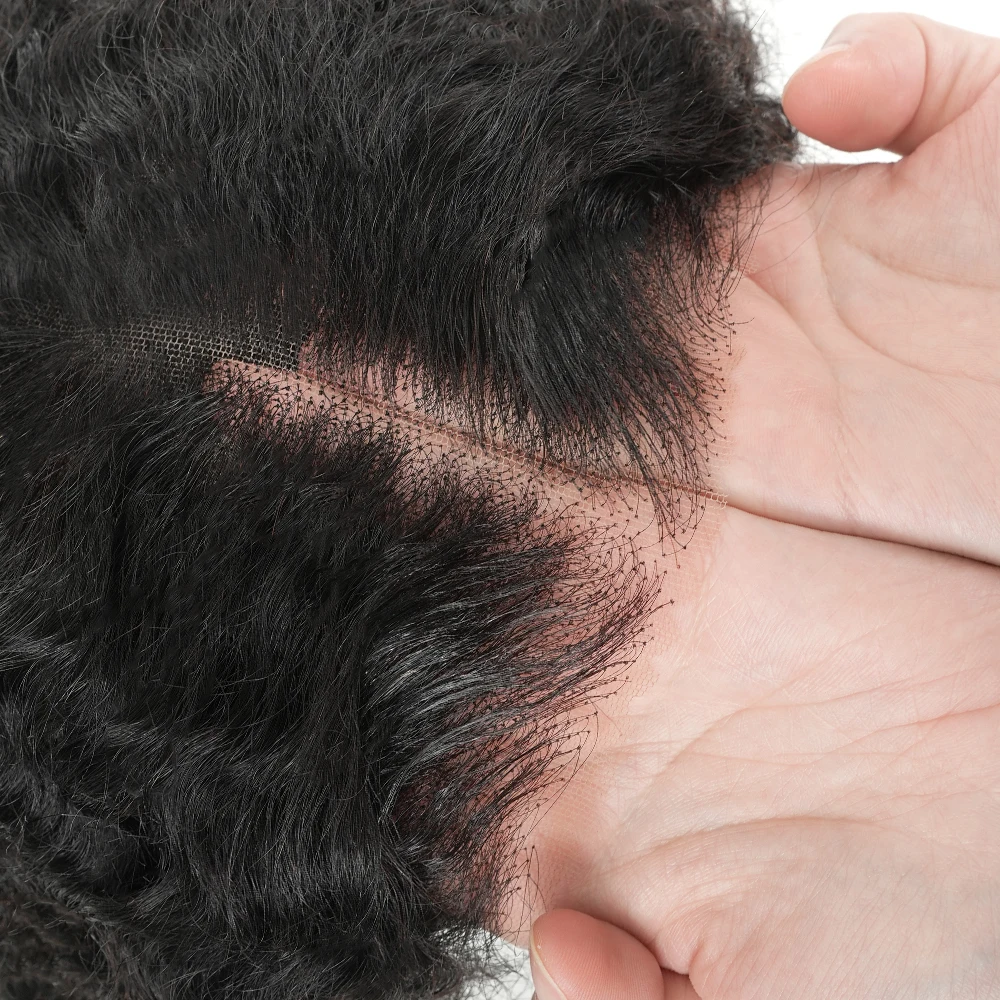 200% الكثافة غلويليس 7x6 الدانتيل الشفاف 12A مزدوجة تعادل الشعر البورمية شعر بشري مجعد الباروكات للنساء شعر مستعار