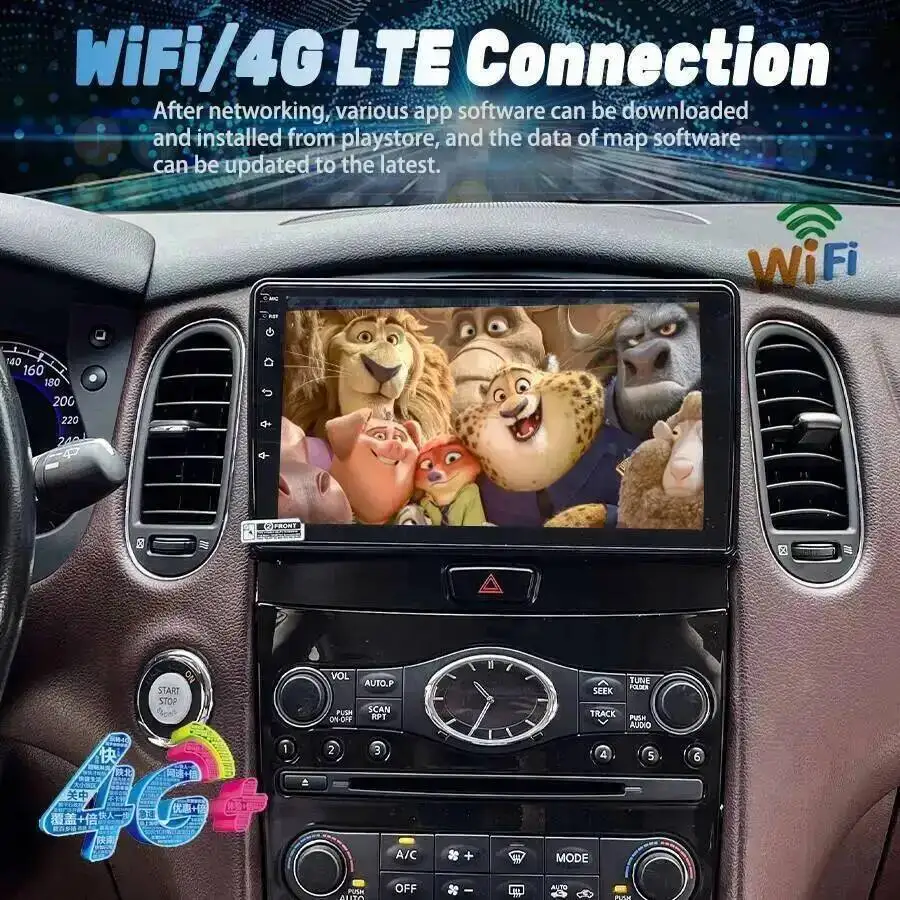 Carplay اللاسلكي لإنفينيتي QX50 EX25 2010-2016 9 بوصة Android15 راديو السيارة استقبال ستيريو Autoradio مشغل وسائط متعددة لتحديد المواقع نافي #6