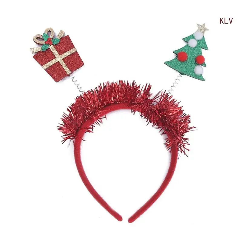 

New Year Sequins Christmas Tree&Gift Box Hairband Adult Teens Celebration Party Shinning Headbands Colorful Hair Hoop