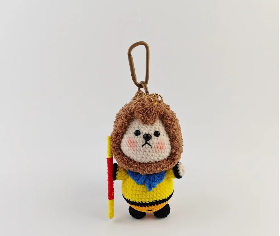 Funny Big Sage Bear cute Orangutan wool doll bag pendant keychain tide Play pendant gift