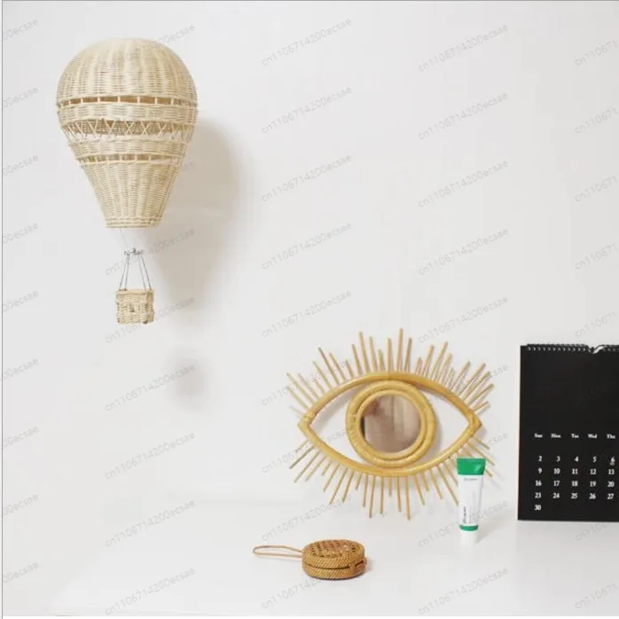 Handmade Rattan Hot Air Balloon Decor | Ins-Style Hanging Ornament for Kids' Room, Birthday Party & Nursery