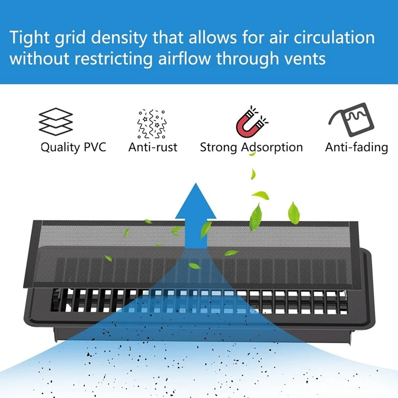 Floor Vent Covers,4X12in Magnetic Vent Covers Mesh Screen Air Vent Filter,Floor Register Vent Covers For Home Floor