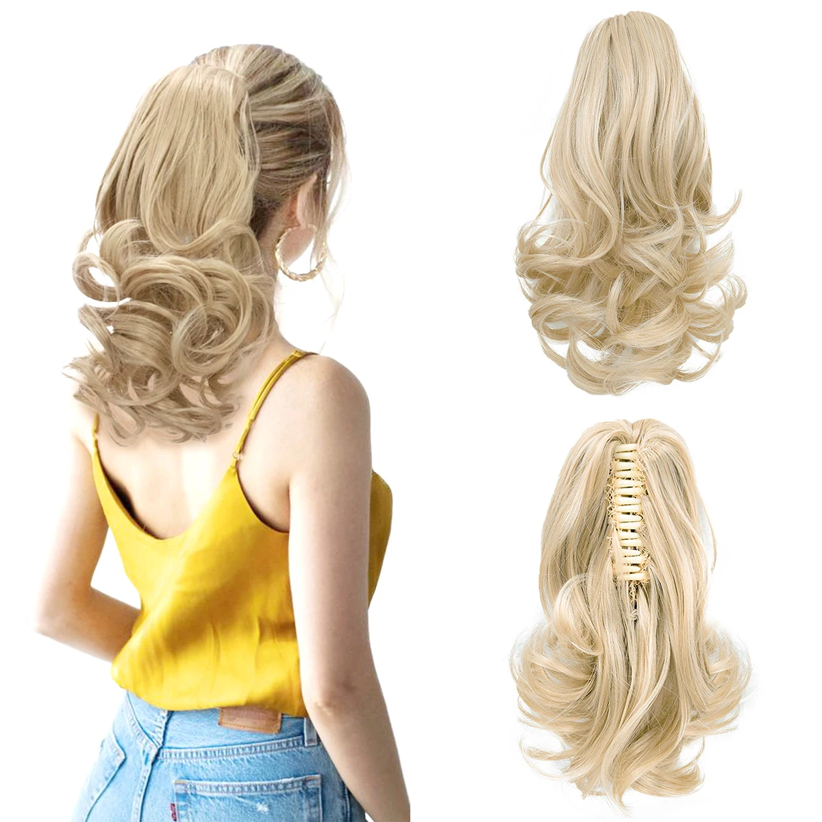 Synthetic Hair Short Wavy Ponytail Hair Extensions 12\