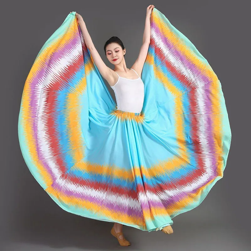 

Новая танцевальная юбка 2026 года для женщин, с высокой талией, классическая, средней длины, для выступлений, акробатическая юбка для выступлений в стиле Плаца Синьцзян