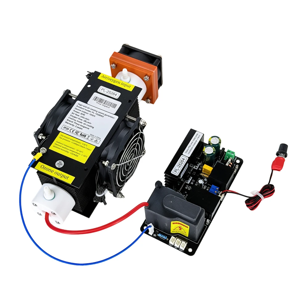 High-end 10g/h 80w 14-16khz Adjustable air Cooling Ozone Air Water Generator Kit Dual Air-Cooled Ozone Generator Kit