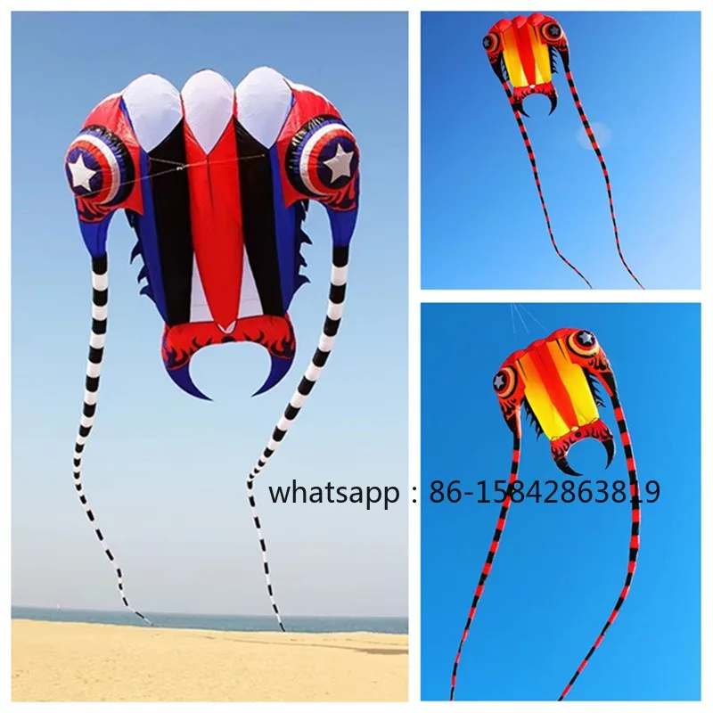 Cometa trilobite de 16 m², grande, de una sola línea, parafoil, inflable, suave, juguete volador, profesional, para parapente, drachen, cometas