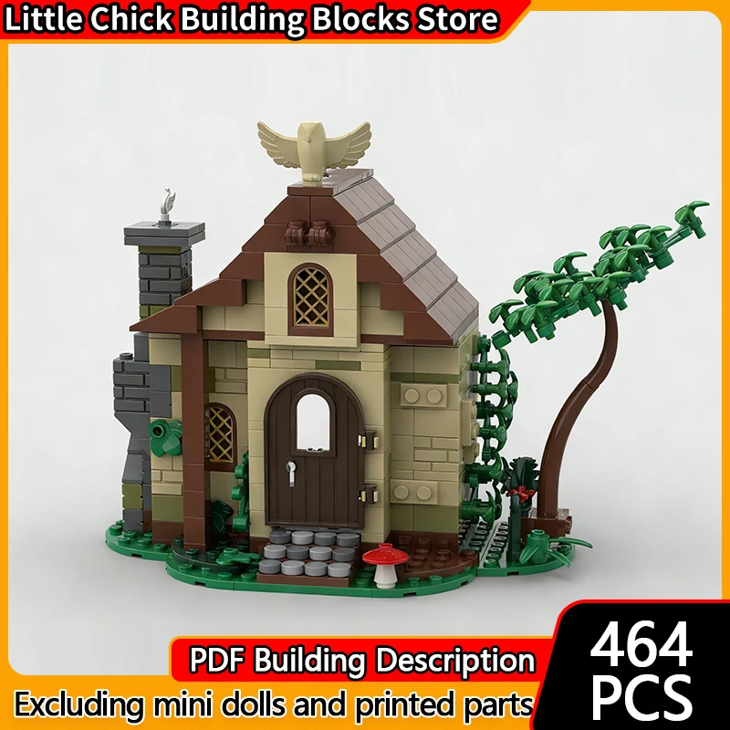 

Средневековый замок, модель MOC, строительные кирпичи, лесной маленький дом, модульная технология, детские праздничные подарки, сборные игрушки, костюм