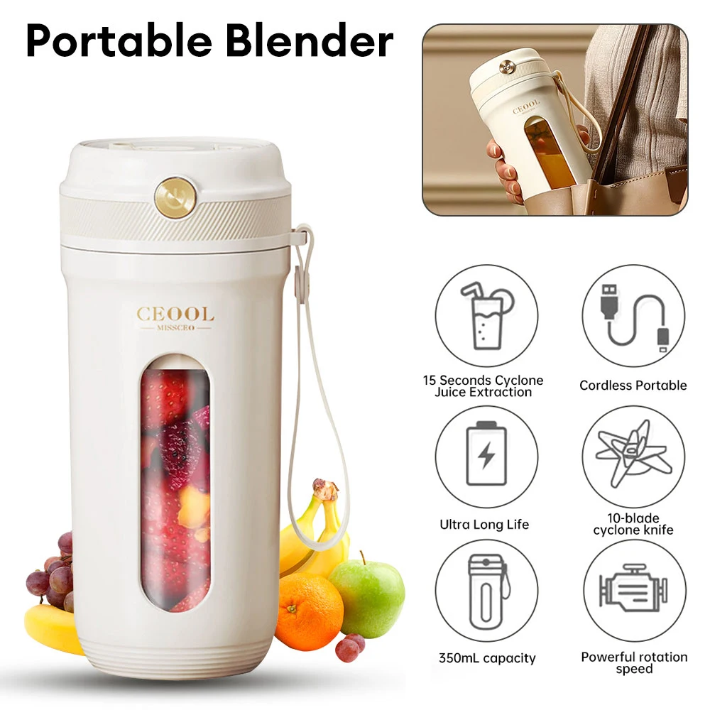 Mini Electric Juicer Cup 10 Blades Rapid Juicing Blender Portable Juicer Fruit Mixers Fruit Vegetable Milkshake Smoothie Mixer