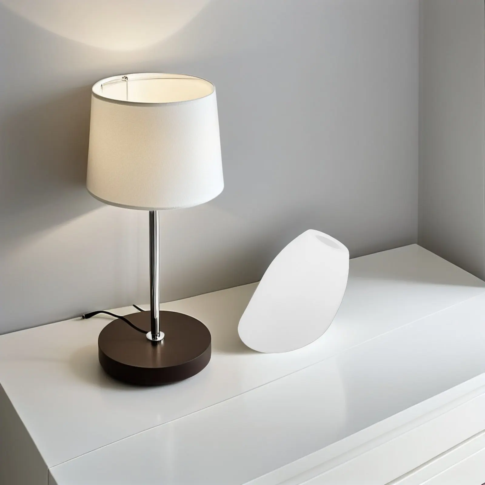 

Набор из 4 белых пластиковых плафонов для напольных ламп в форме подковы, с центральным отверстием 32 мм и 35 мм, наклонный дизайн, декоративные