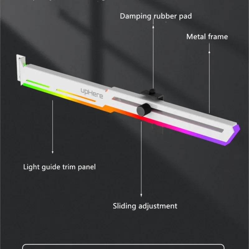 Imagem -05 - Suporte de Placa Gráfica Rgb Poluição Luminosa Lâmpada Computador Desktop Case Suporte Vertical Quadro de Suporte da Placa Principal Vertical