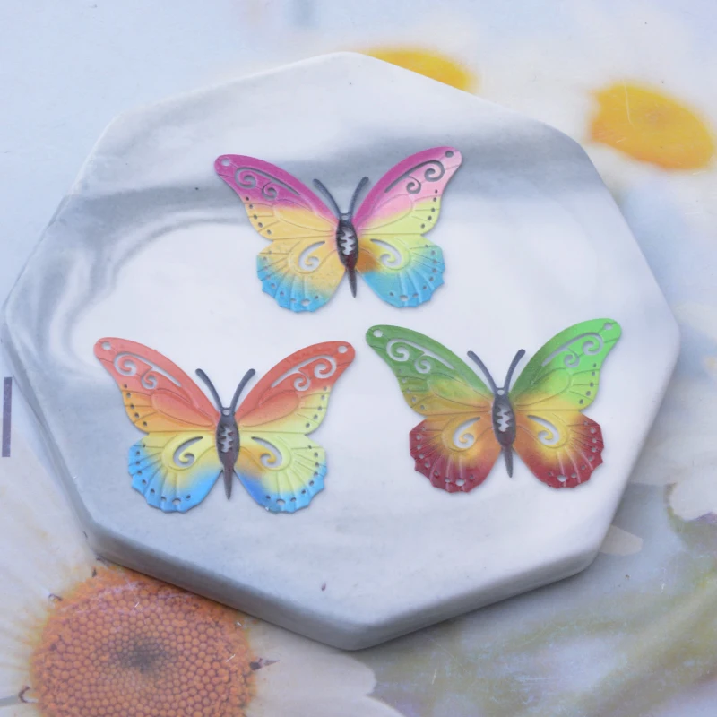 6 Stück/Set Edelstahl-Schmetterlings-Halskettenverbinder mit 4 Löchern, Schmetterlings-Druck-Anhänger, DIY-Schmuck, Ohrringe, Mädchen-Anhänger – Detail 4