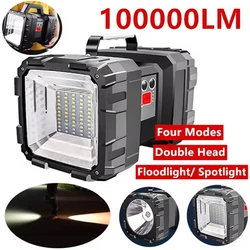 Super Bright High Power XHP100 LED USB Rechargeable Most Powerful Searchlight Handheld Flashlight Work Spotlight Floodling Light