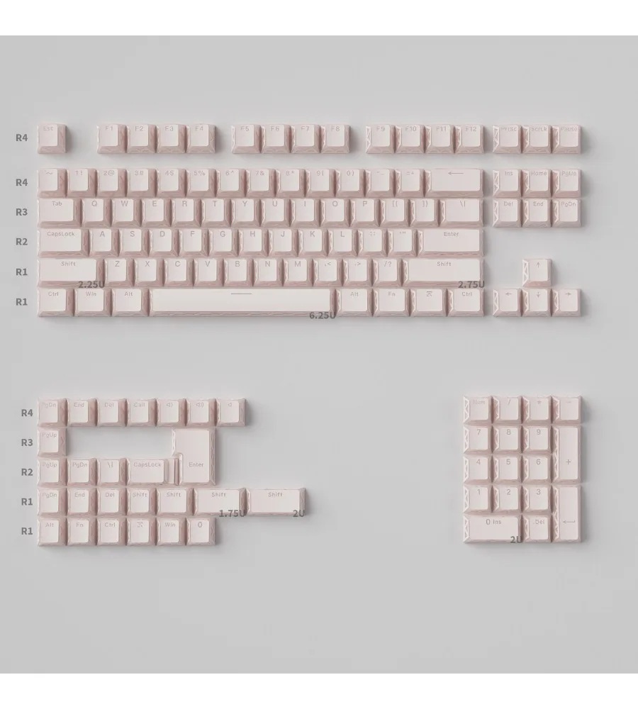 Pink engraved transparent keycap PBT + PC customized original magnetic axis ev63 and other mechanical keyboards