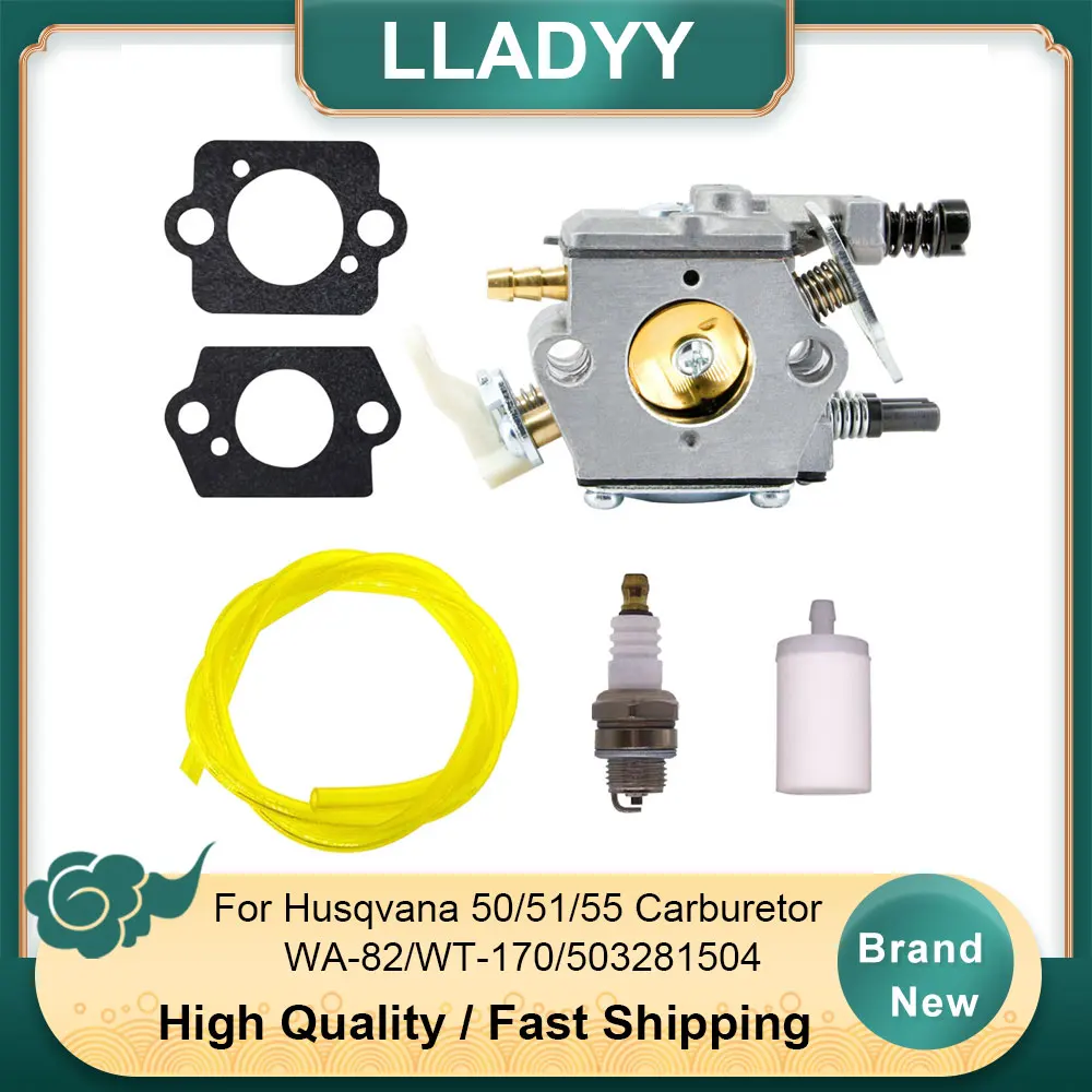 

Replacement Carburetor Kit for Husqvarna 50 51 55 Chainsaw - OEM 503281504, WA-82, WT-170