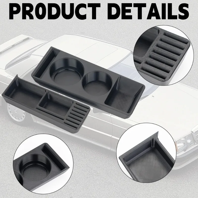 1Set Car Cup Holder ABS For Mercedes W201 190E Double Coffee Beverage Cup Holderr