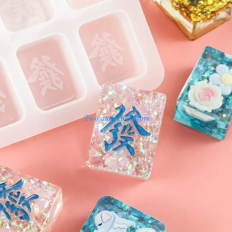 HX6F Practical Drop Mahjong Mold Unique Mahjong Pendants Creating Silicone Mold