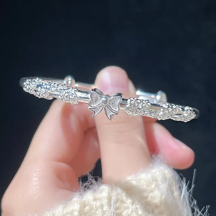 

Серебряный браслет Seiko с цветами как парча и бабочкой, женский новый китайский темперамент, изысканные модные украшения для рук