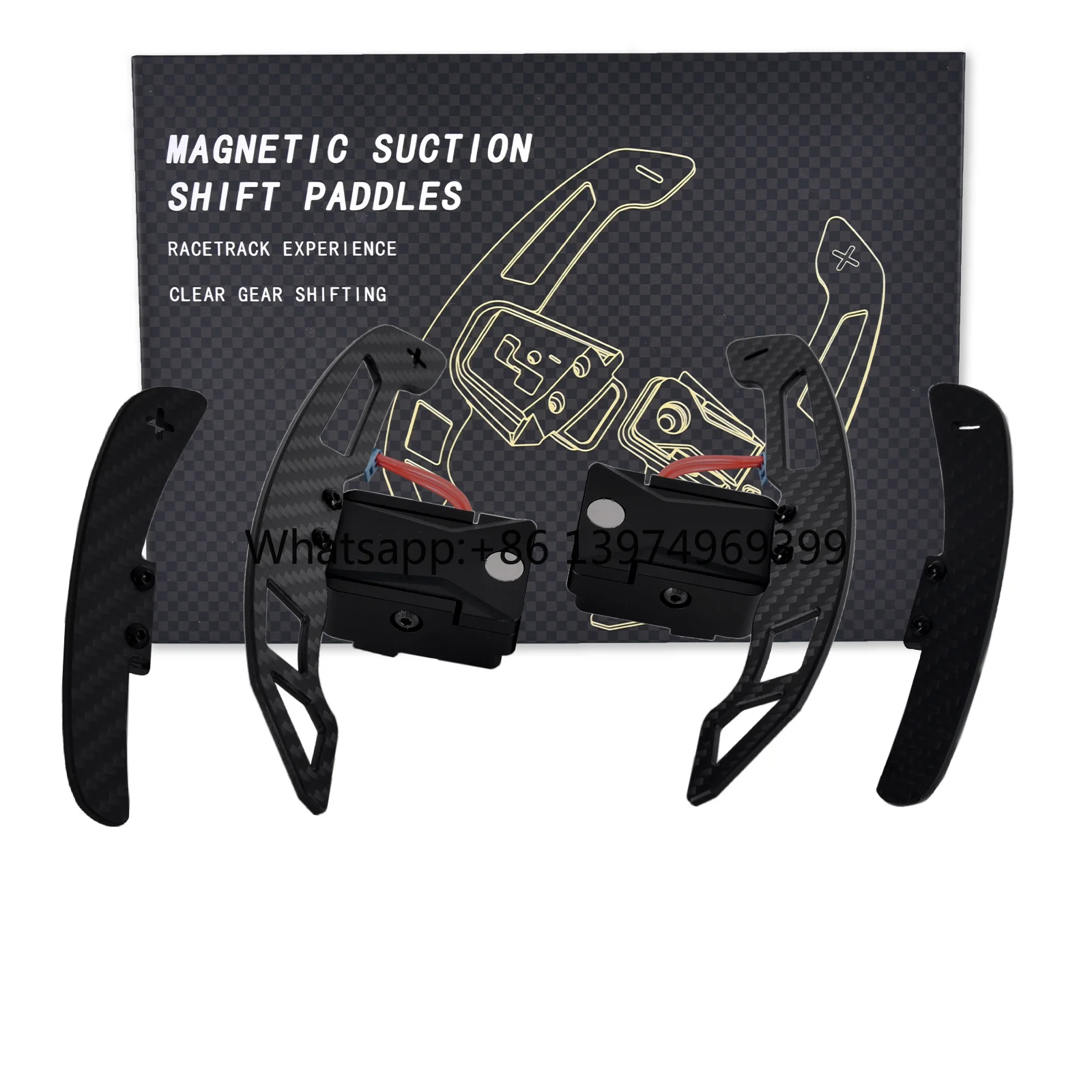 Magnetic Carbon Fiber Paddle Shifters for Infiniti QX50 2018-2024, QX55 2022, Q50L 2018-2022, Q60 2017-2019 Paddle Extension