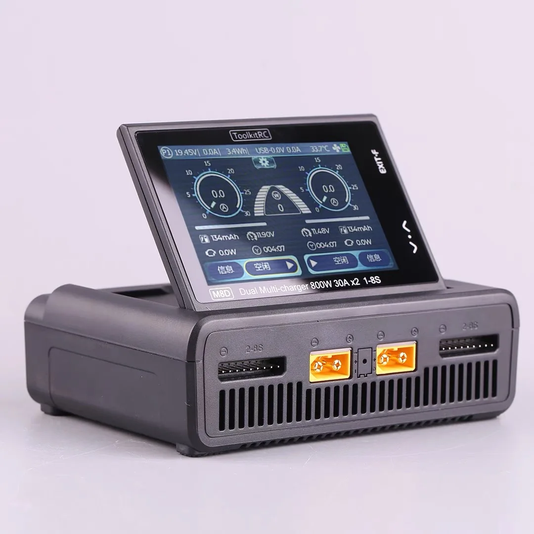 

Для ToolkitRC M8D 1600 Вт 50 А постоянного тока сбалансированное зарядное устройство с сенсорным экраном 65 Вт быстрая зарядка двухканальный
