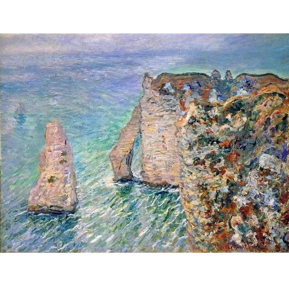 Claude Monet artworks,The Rock Needle and the Porte d'Aval,Hand painted seascape oil painting on canvas,Decoration for home