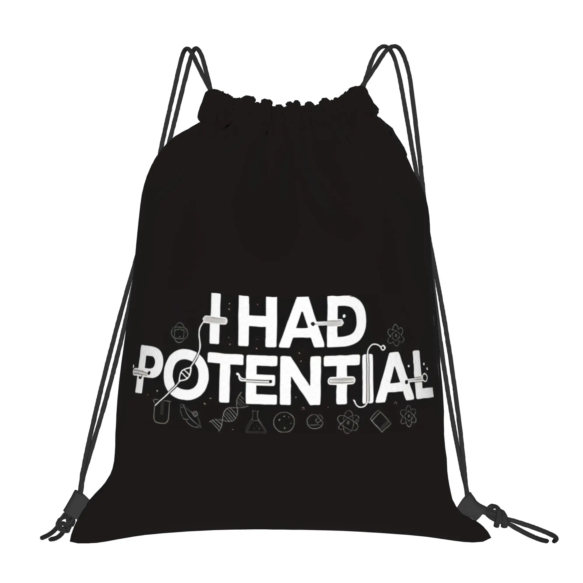I Had Potential Nerd Humor Physics  Multi-function Pocket Men Women Storage Backpack Teenager Travel Bag Print Drawstring Bags