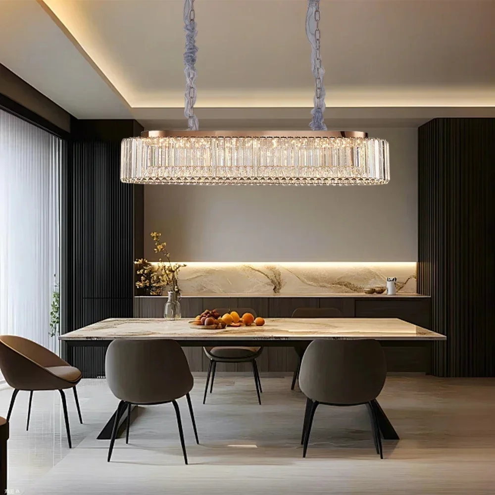 

Dining Room Table Hanglamp Led Home-appliance Lustres De Teto Decoration Home Crystal Over Chandeliers Luxury Postmodern