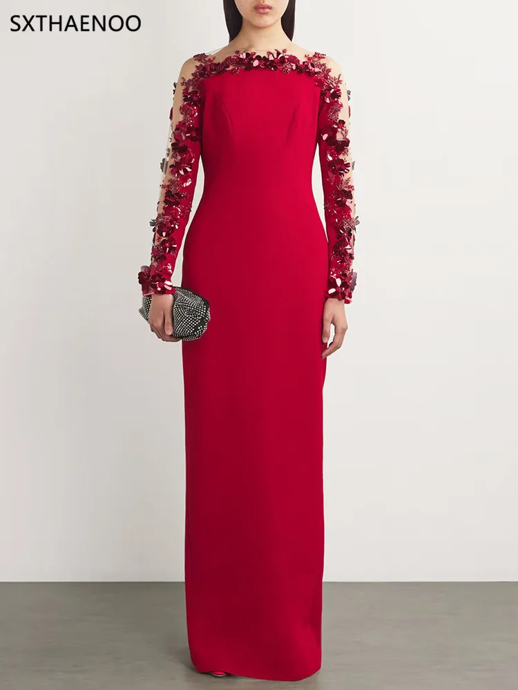 

sxthaenoo vestidos para mujer womens dresses long party summer luxury red birthday elegantes femininos femme dress 2025 vestido