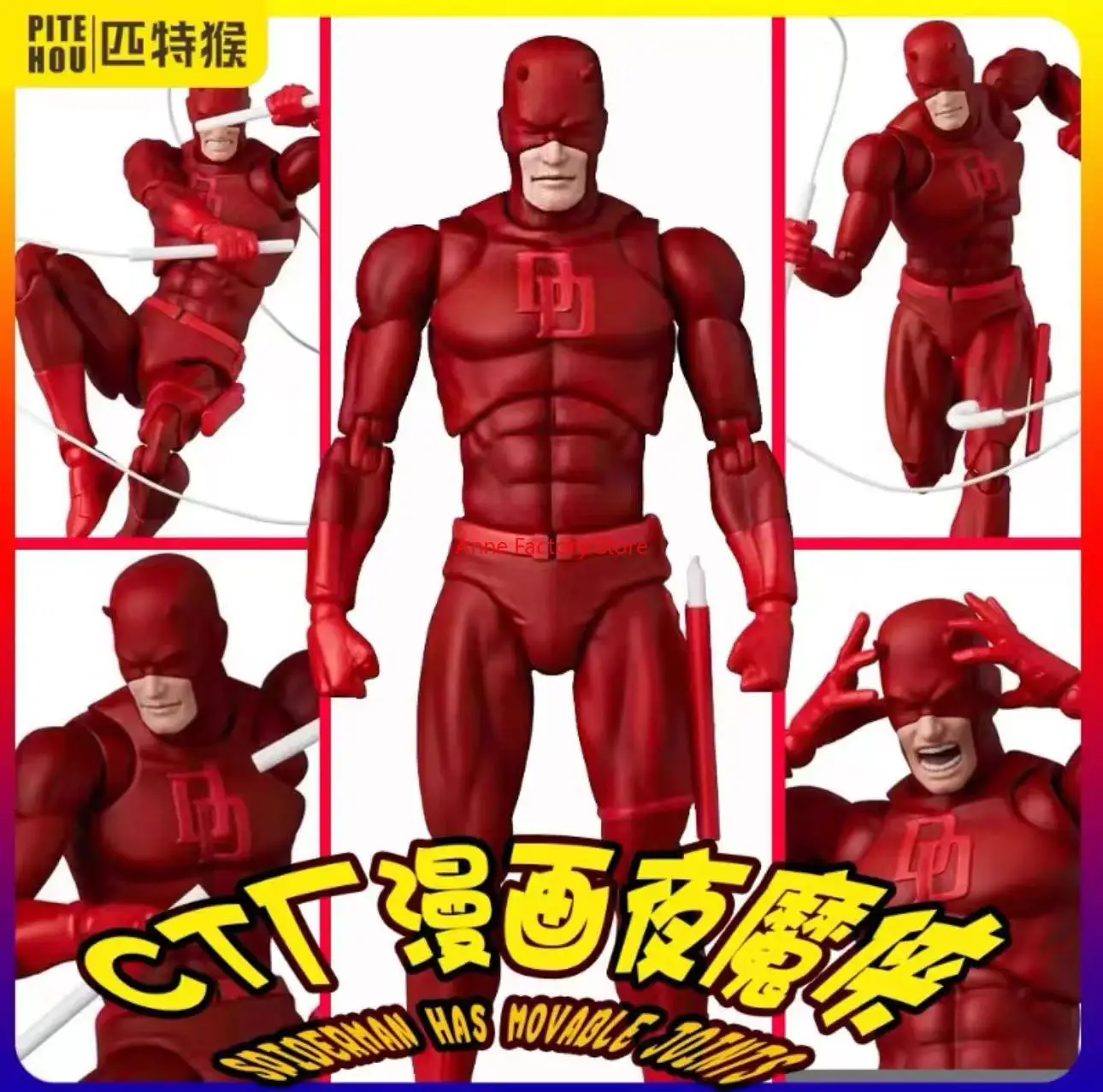 100% Original Ct Toys Daredevil Mafex 223 Comic Version Figure SHF Anime Action Figurine Statue Model Custom Gifts Kids Toys