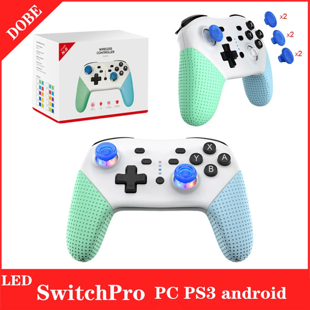 LED Wireless Controller For Switch Pro PS3/Android/PC Joystick Gamepad with Six-axis Gyroscope Somatosensory Vibration Wake Up