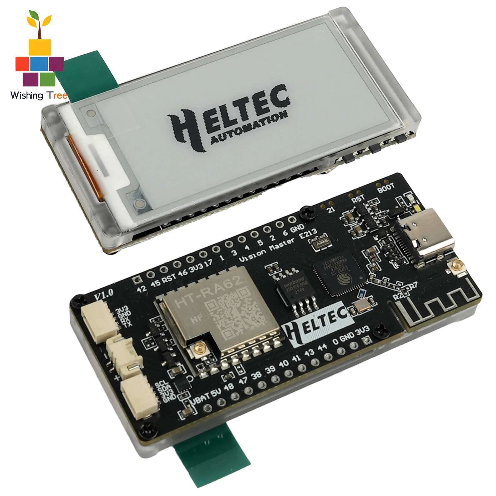 

2.13" E-Ink Display ESP32-S3R8 IoT Development Board Low Power WiFi/BLE + Optional LoRa for Arduino Mashtastic