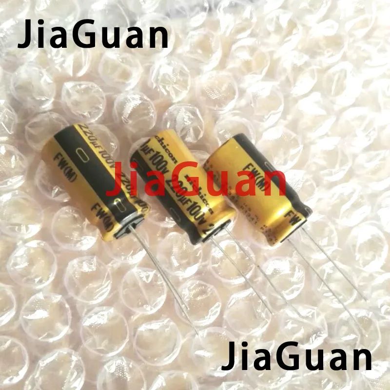 10pcs NEW NICHICON FW 220UF 100V 12.5X25MM audio Electrolytic Capacitor 100V220uF filter amplifier 100V 220UF 220UF/100V