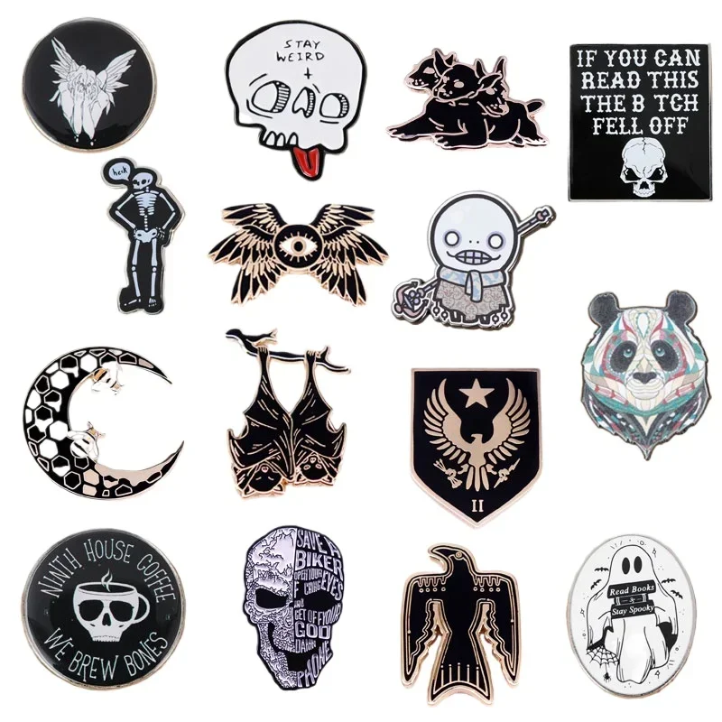Originality Gothic Vintage Alloy Enamel Badge Movie Artistic Inspiration Brooch Hoodie Briefcase Pin Accessory Jewelry Gift