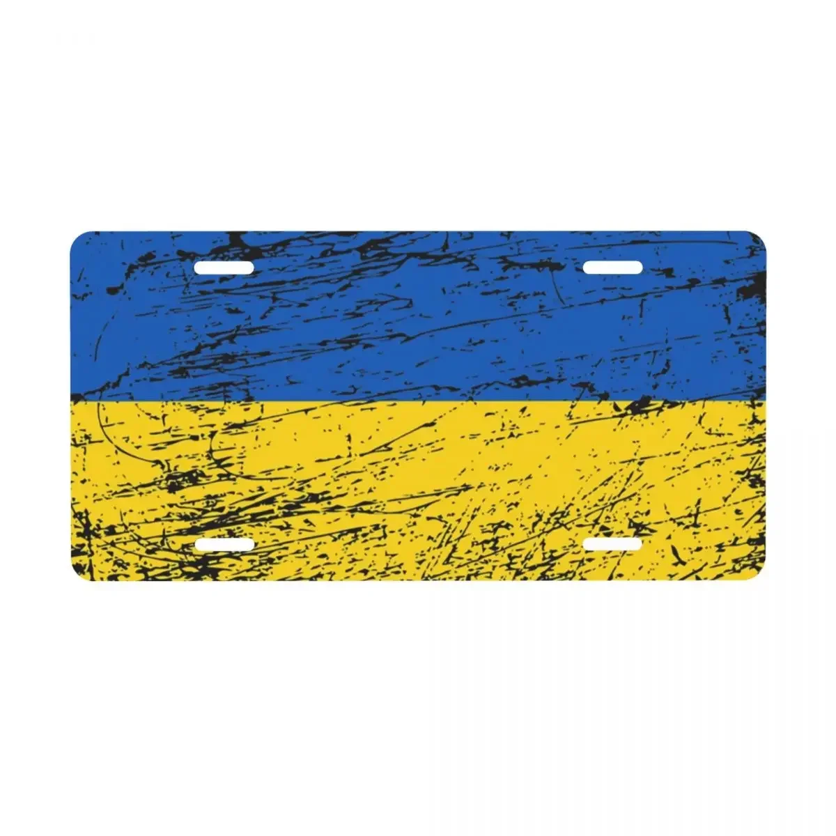 Placa de matrícula ucraniana personalizada con bandera de Ucrania, novedad, placa de matrícula delantera de coche de Ucrania, letrero de Metal de aluminio, etiqueta de tocador