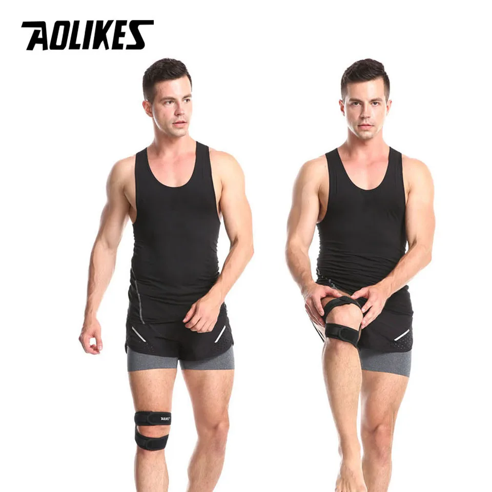 AOLIKES 1PCS Knee Support Patella Belt Elastic Bandage Sport Strap Knee Pads Protector Band Football running Fitness Knee brace