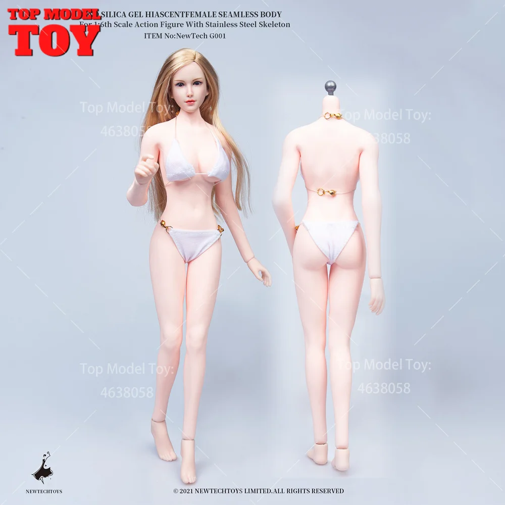 

NewTech G001 1/6 Scale Large Breast Seamless Silicone Female Body Pink Skin 12'' Super Flexible Action Figure Dolls Model Toy