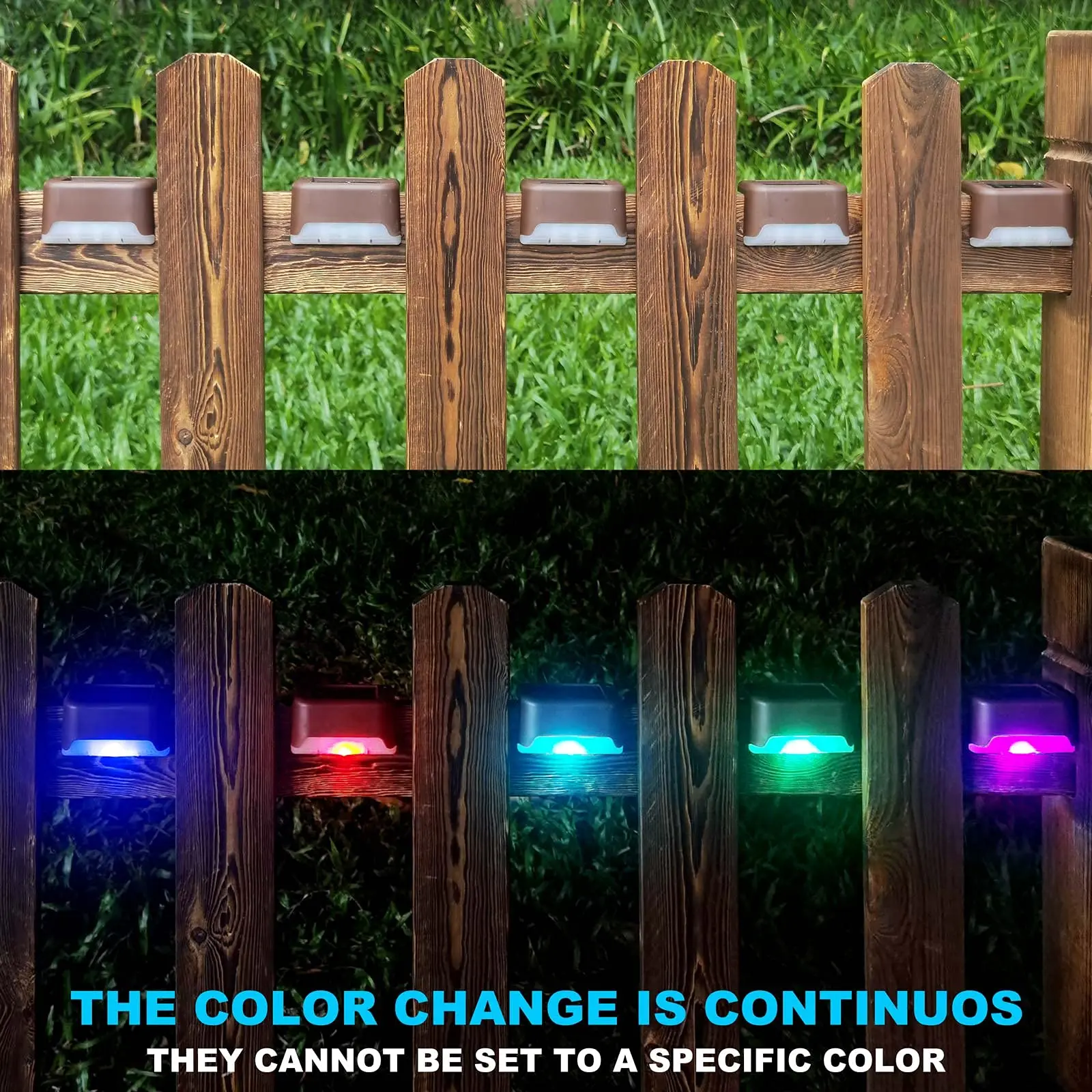 16 Pack Outdoor Step Solar Lights Deck Waterproof for Patio Fence Step Yard Stair RGB Color Changing LED Outside Christmas Decor