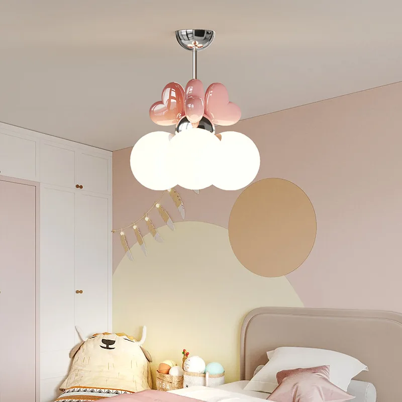 Cute magic bean chandelier modern simple warm cream wind bedroom light creative design new love princess room light