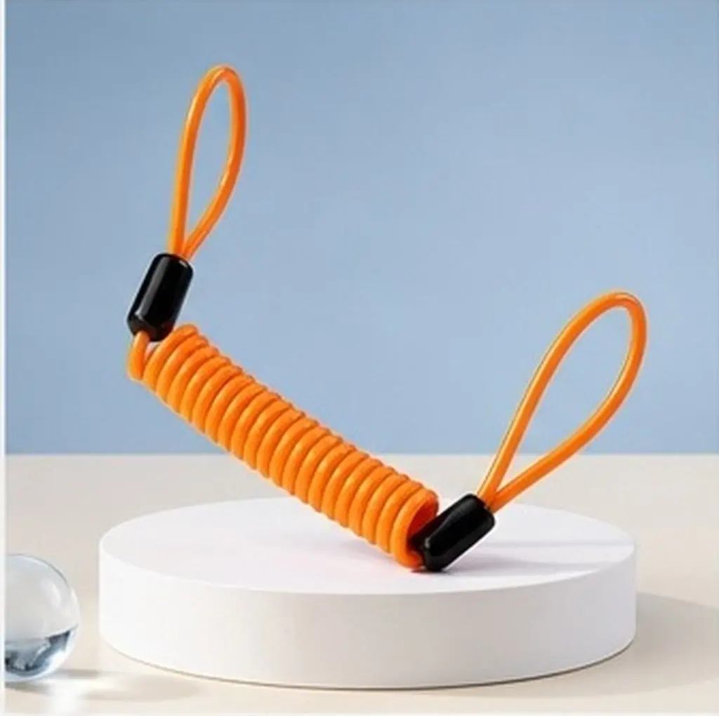 Motorbike Disc Lock Cable Wire Orange 120Cm Coiled Theft Deterrent Prevent Riding Away Damage Motorcycle Disc Lock Cable view 6