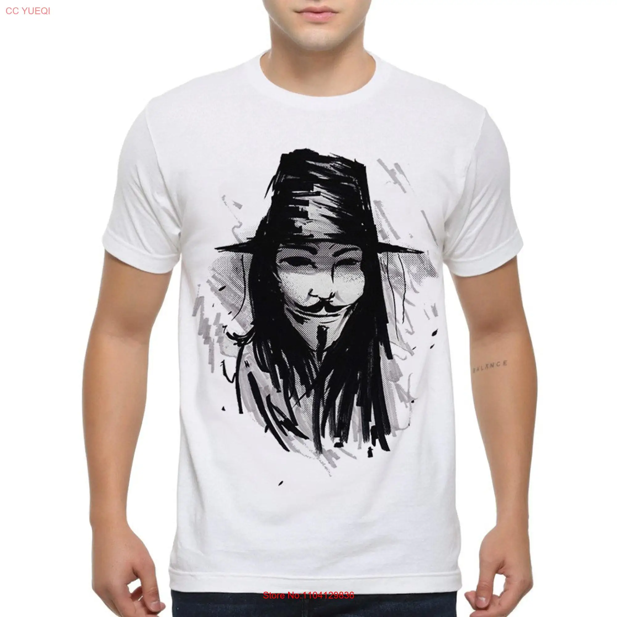 Guy Fawkes V for Vendetta T Shirt Men's and Women's Sizes bf 298 long or short sleeves