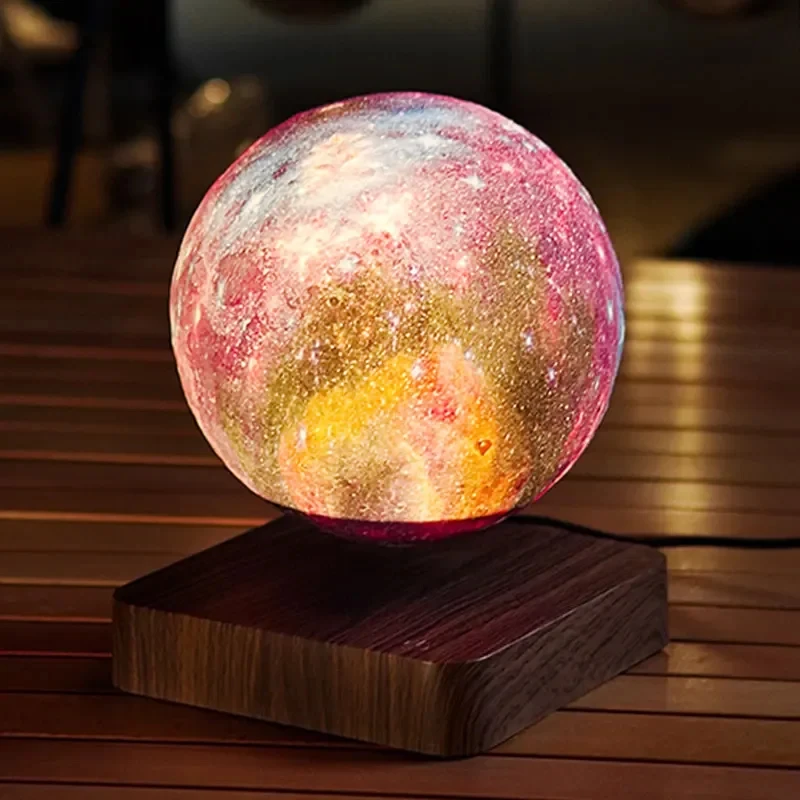 Magnetic Levitating Galaxy Star Lamp 3D Floating Moon Lamp Creative Home Office Decorations Festival Gifts Milky Way Table Lamp