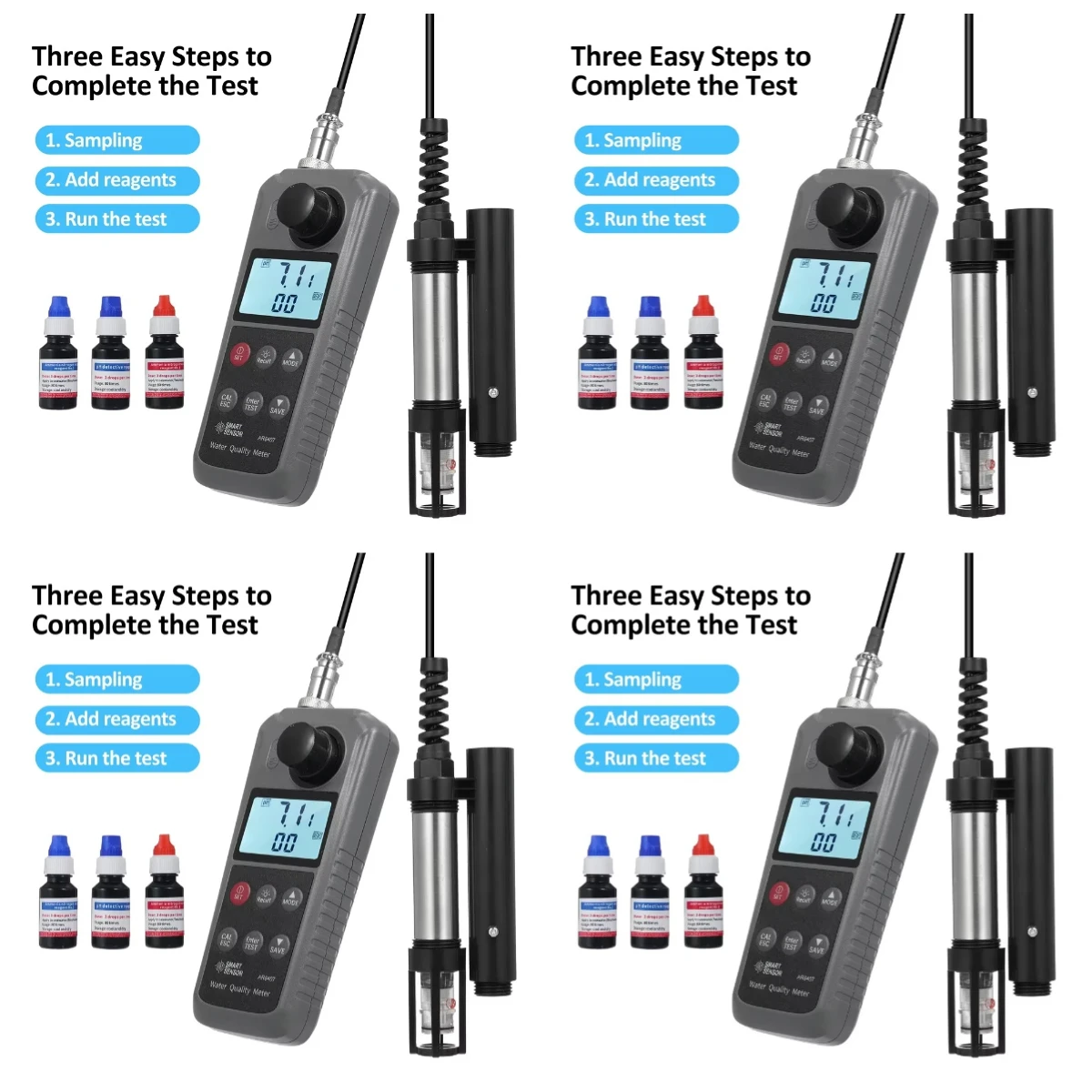 6-in-1 Multifunctional Water Quality AR8407 for Aquaculture Pond Testing