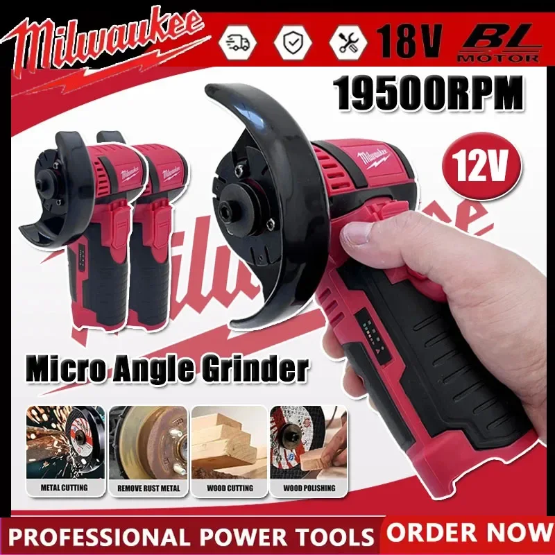 

Milwaukee Micro Angle Grinder Brushless 12V Battery Electric Angle Grinder for Diamond Cutting Wireless Power Tool