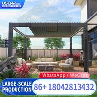 Automatic Motorized Louver Roof Outdoor Waterproof Smart Shades Aluminum Pergola for Patio Garden Terrace 1 Set pergola
