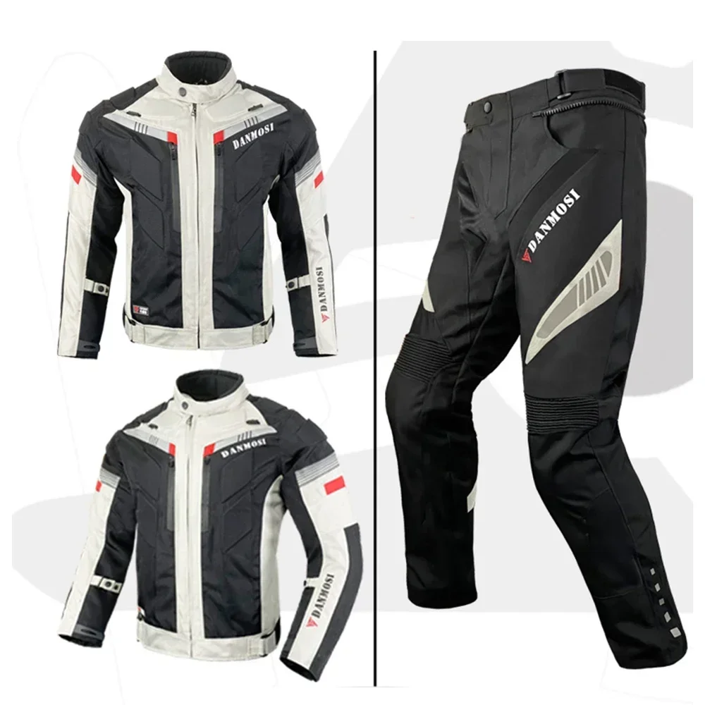 Chaqueta de motocicleta para hombre, traje de montar impermeable, cálido, tipo dividido, protección trasera, almacenamiento elástico, equipos de